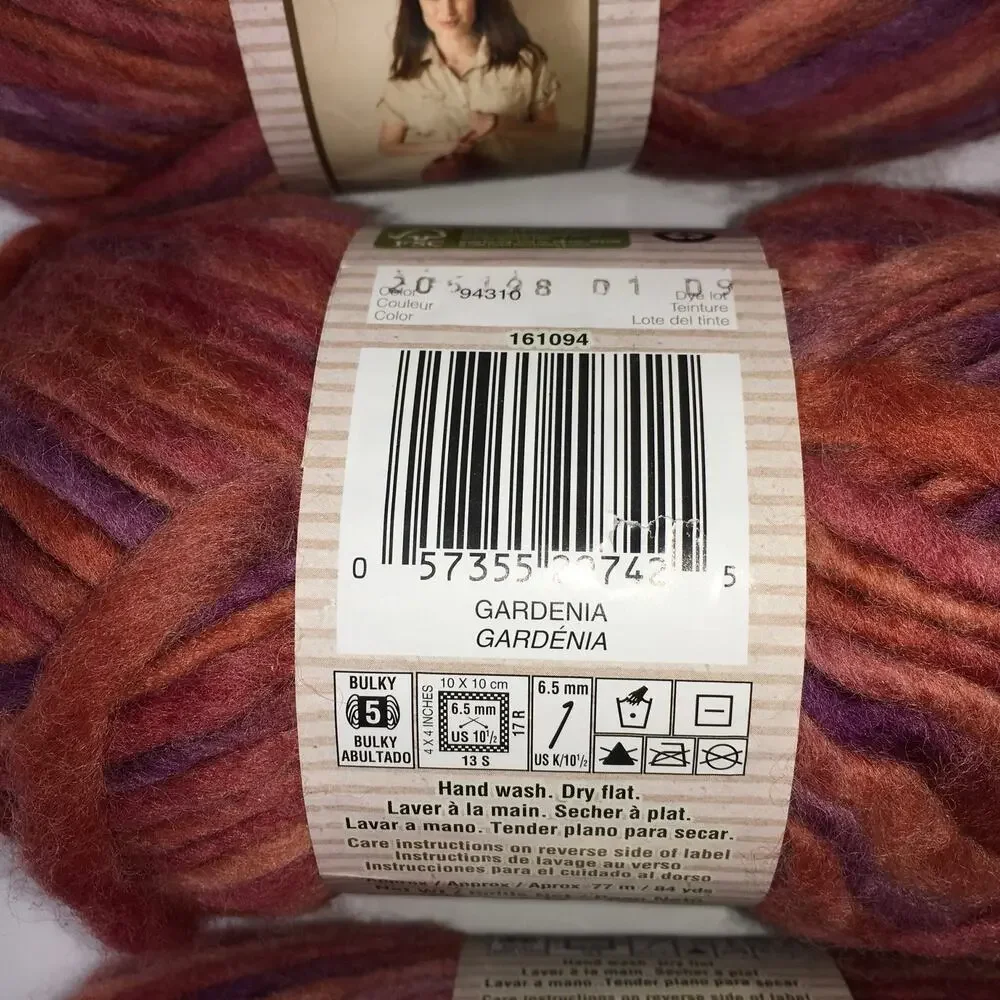 Bernat Felting Natural 100% Wool Yarn Gardenia Pink Orange Purple  *Lot 4 skein*